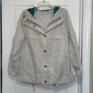 Coach Cream and Green Rain Jacket Slicker